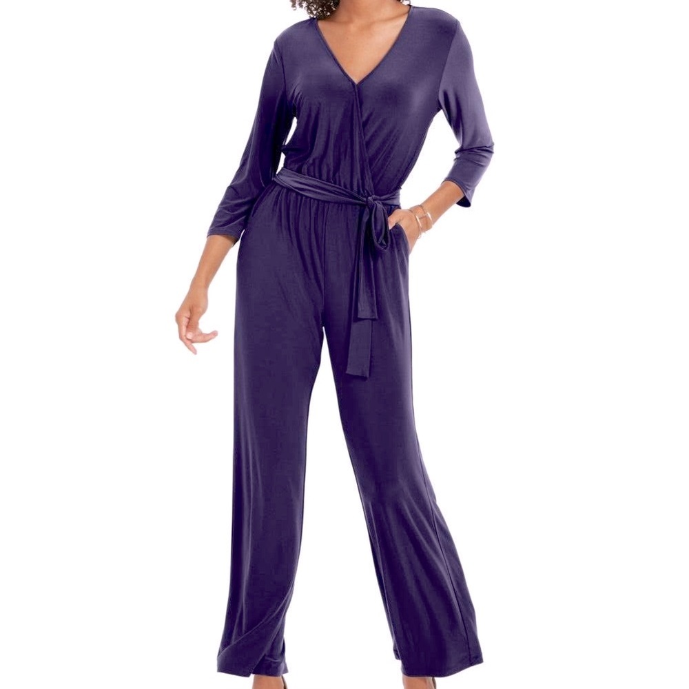 🦋 NY Collection jumpsuit Sz. S Petite 3/4 sleeve